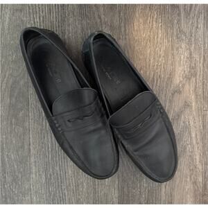Men's Coach Reagan 100% Leather Penny Driving Loafers size 11 in Black